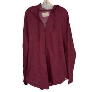 Old Ranch Womens Sz XL Full Zip Cranberry River Oversized Fleece Hoodie